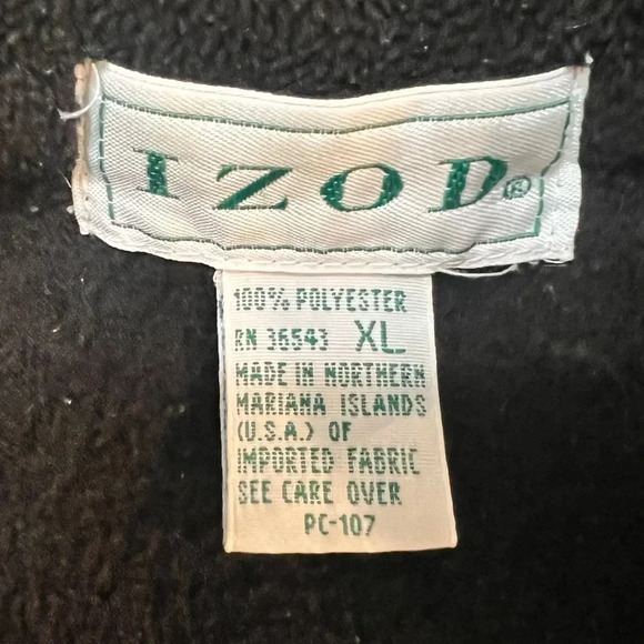 Vintage IZOD Mens Thermal 1/4 Zip. Black. Size XL. - Picture 2 of 6